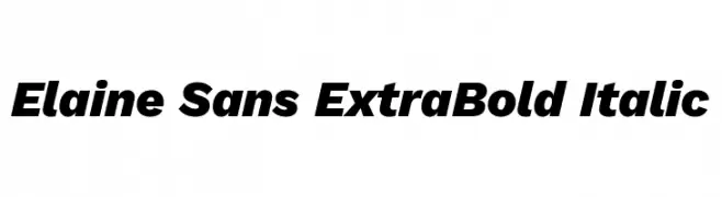 Elaine Sans ExtraBold Italic  免费字体下载