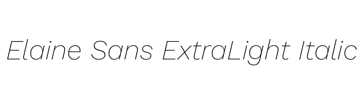Elaine Sans ExtraLight Italic  Free Fonts Download