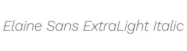 Elaine Sans ExtraLight Italic  免费字体下载