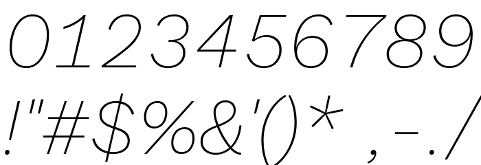 Elaine Sans ExtraLight Italic Font OTHER CHARS