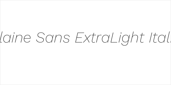 Elaine Sans ExtraLight Italic Logo
