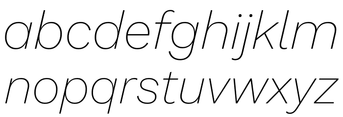 Elaine Sans ExtraLight Italic Font LOWERCASE