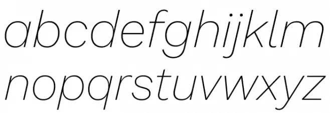 Elaine Sans ExtraLight Italic फ़ॉन्ट लोअरकेस