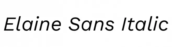 Elaine Sans Italic  免费字体下载