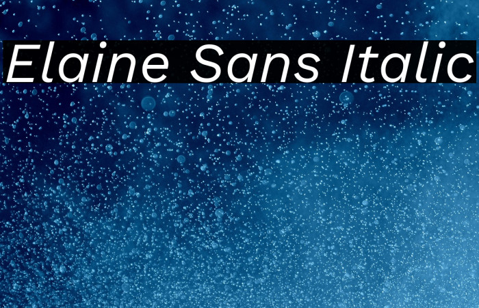 Elaine Sans Italic Example 2