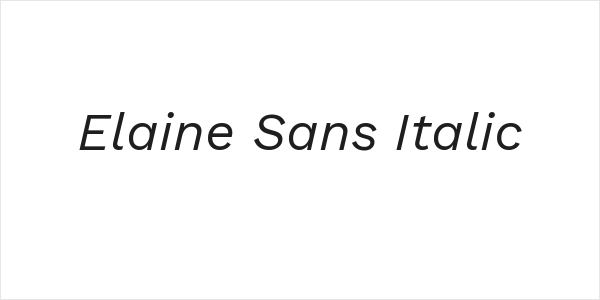 Elaine Sans Italic Logo