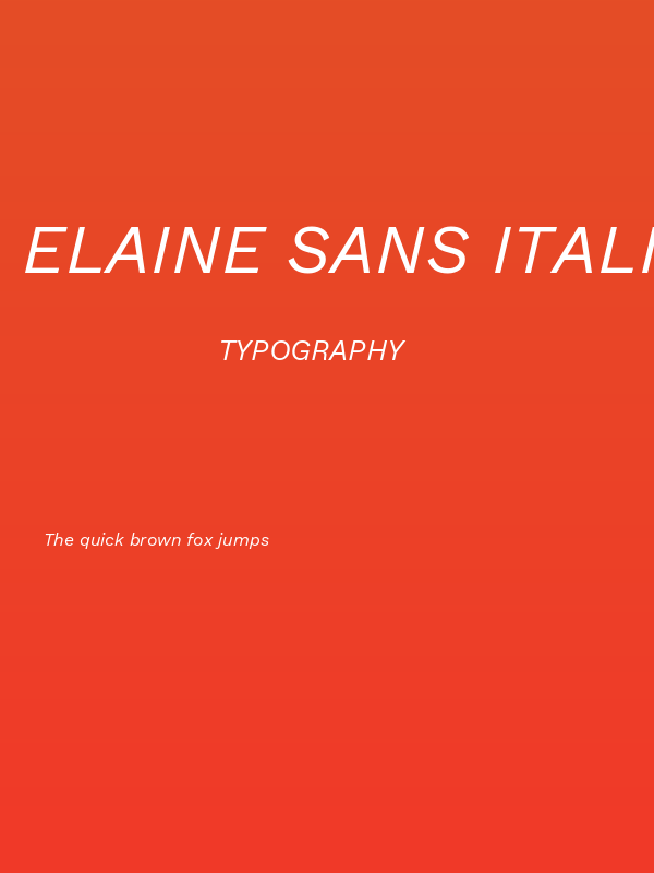 Elaine Sans Italic Poster