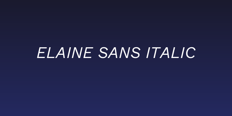 Elaine Sans Italic Social Header