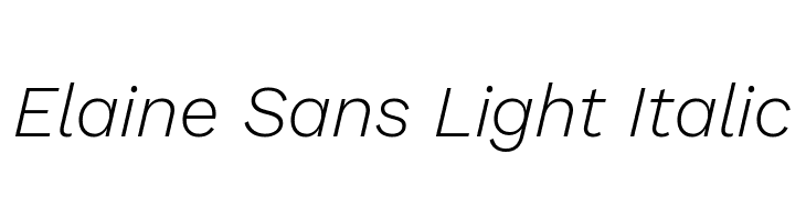 Elaine Sans Light Italic  font caratteri gratis
