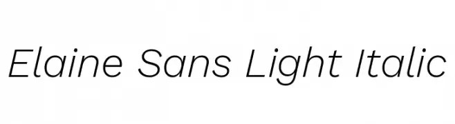 Elaine Sans Light Italic  免费字体下载