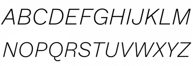 Elaine Sans Light Italic Schriftart Groß