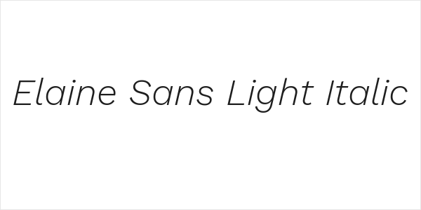 Elaine Sans Light Italic Logo