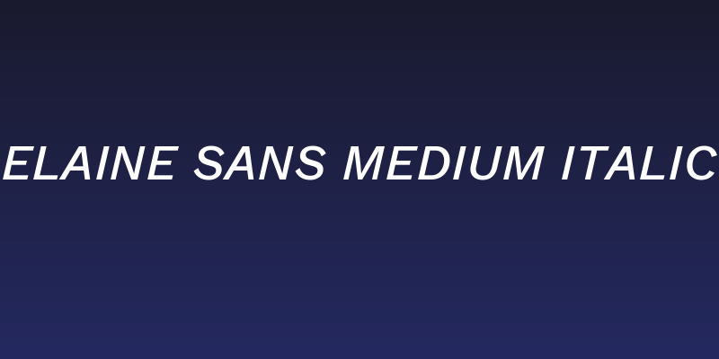 Elaine Sans Medium Italic Social Header