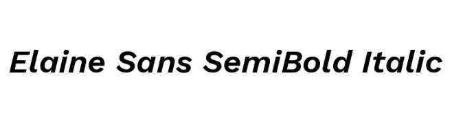 Elaine Sans SemiBold Italic  免费字体下载