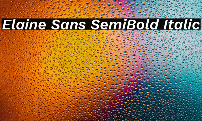 Elaine Sans SemiBold Italic Example 1