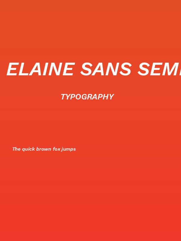 Elaine Sans SemiBold Italic Poster