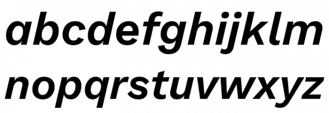 Elaine Sans SemiBold Italic फ़ॉन्ट लोअरकेस