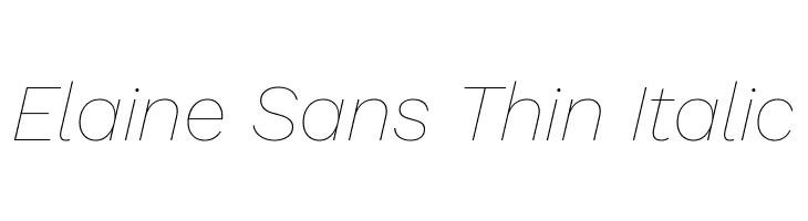 Elaine Sans Thin Italic  Скачать бесплатные шрифты