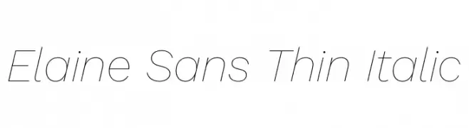Elaine Sans Thin Italic  免费字体下载