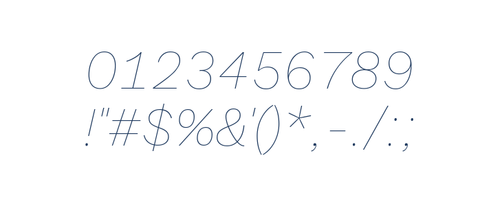 Elaine Sans Thin Italic Other Characters