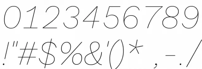 Elaine Sans Thin Italic Font OTHER CHARS