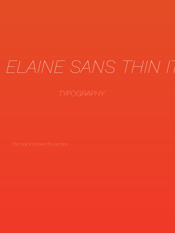 Elaine Sans Thin Italic Poster