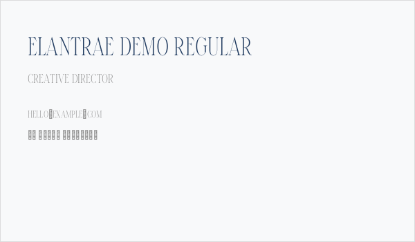 Elantrae Demo Regular Business Card