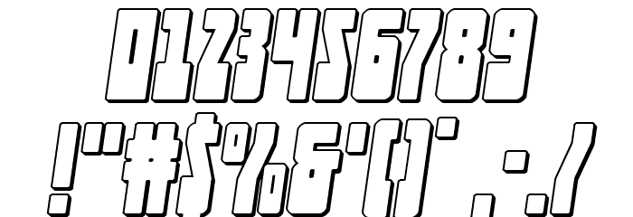 Elastic Lad 3D Expanded Italic Font OTHER CHARS