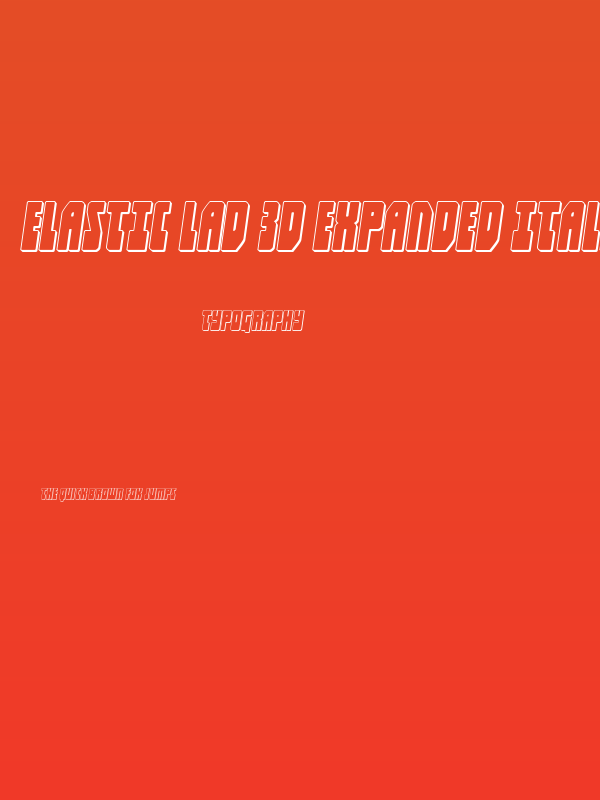 Elastic Lad 3D Expanded Italic Poster