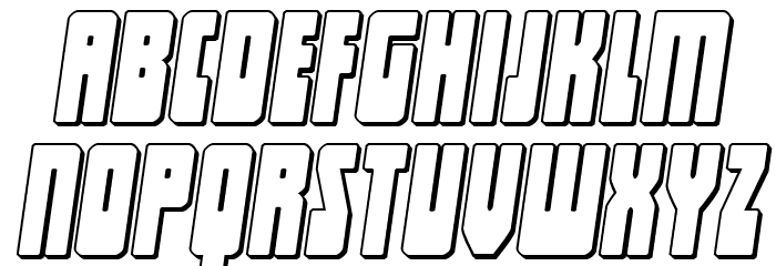 Elastic Lad 3D Expanded Italic Font LOWERCASE