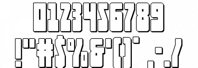 Elastic Lad 3D Expanded Font OTHER CHARS