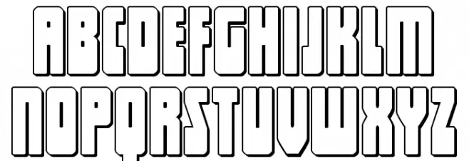 Elastic Lad 3D Expanded Schriftart Kleinbuchstaben