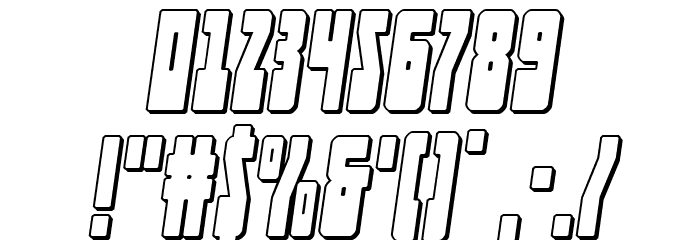 Elastic Lad 3D Italic Font OTHER CHARS