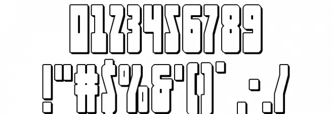 Elastic Lad 3D Font OTHER CHARS