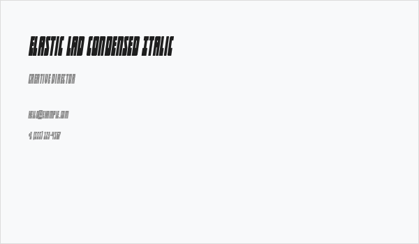 Elastic Lad Condensed Italic Business Card