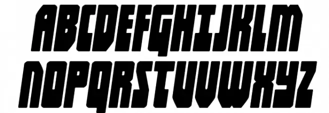 Elastic Lad Expanded Italic Caratteri MAIUSCOLE
