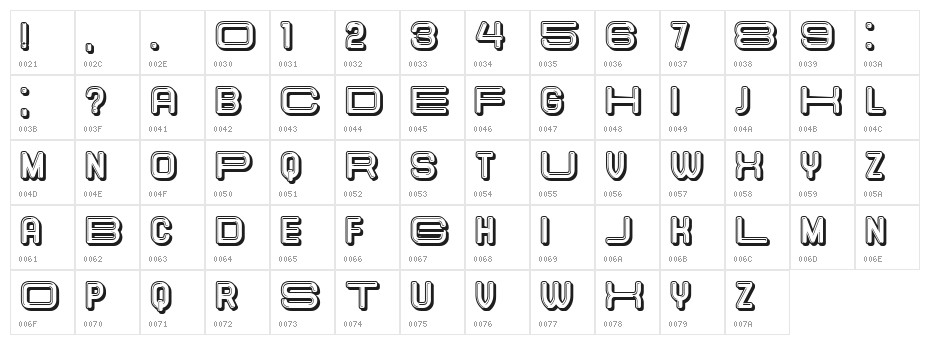 Elastic Letters Regular Character Map