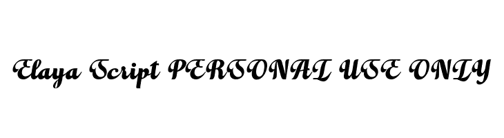 Elaya Script PERSONAL USE ONLY  font caratteri gratis