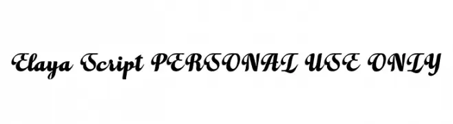 Elaya Script PERSONAL USE ONLY  baixar fontes gratis