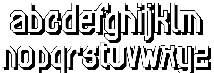 Elb-Tunnel Schatten Font LOWERCASE