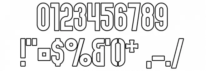 Elbaris Outline Font OTHER CHARS