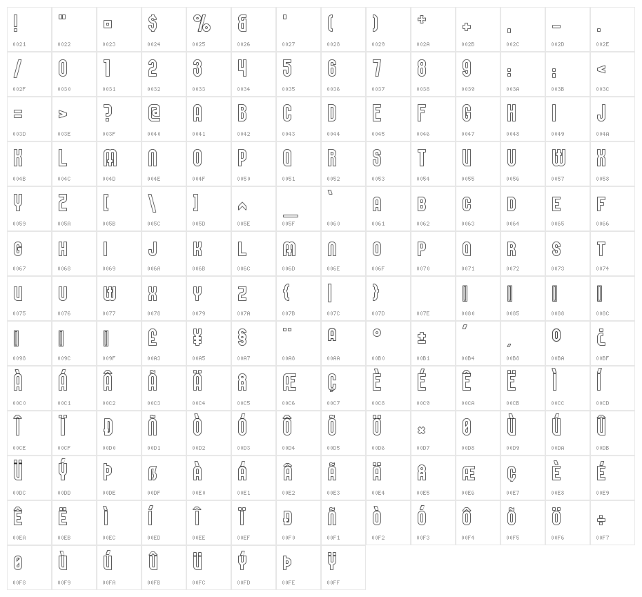 Elbaris Outline Character Map