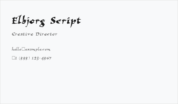 Elbjorg Script Business Card
