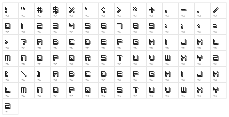 Elbow-ado Character Map