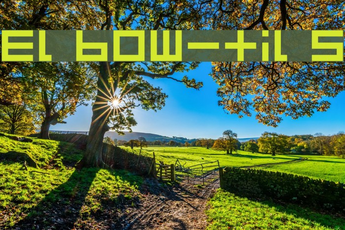 Elbow-tils Font examples