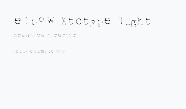 Elbow-xtctype-Light Business Card