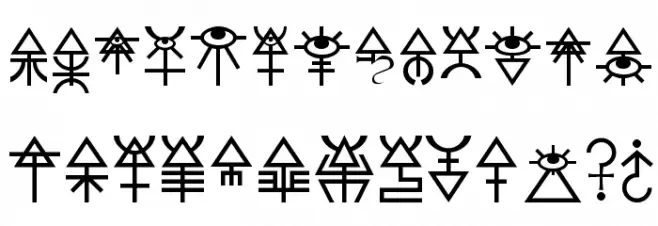 Eldar Runes Caratteri MAIUSCOLE