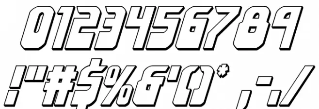 Eldebaran 3D Italic Font OTHER CHARS