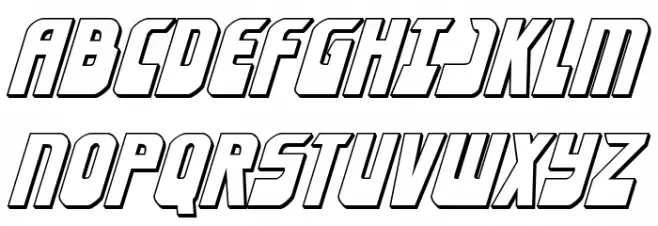 Eldebaran 3D Italic Caratteri MAIUSCOLE