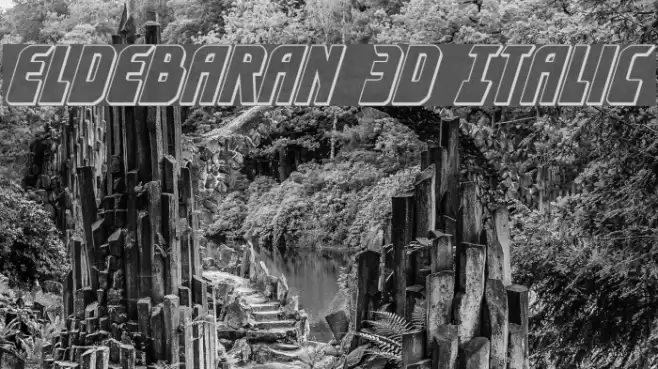 Eldebaran 3D Italic Font examples